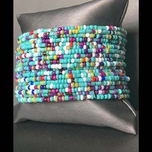 Beaded Cuff Bracelet Multi Color
